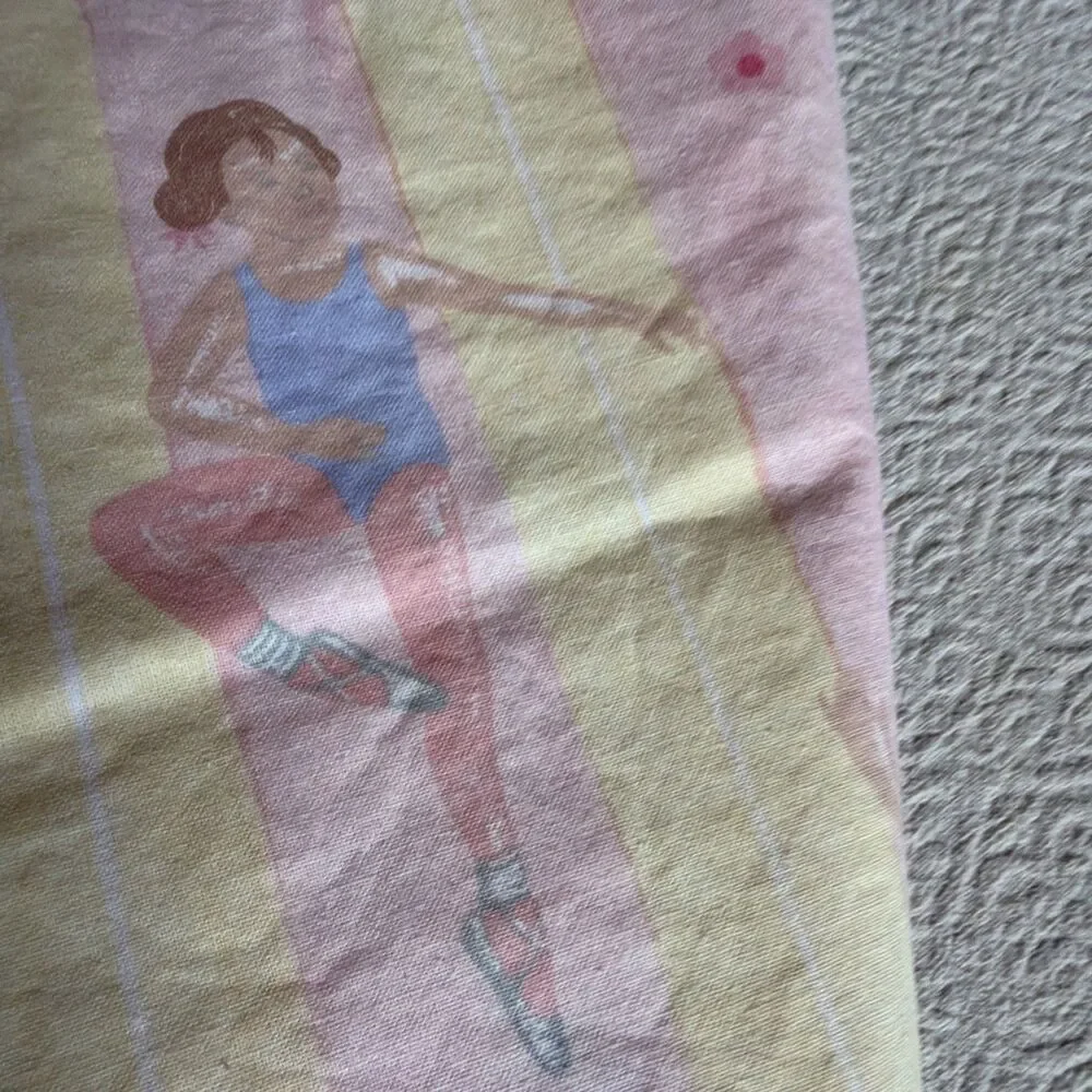 Vintage Laura Ashley Valance  Ballerina Yellow Pink 17” X 88”  USA